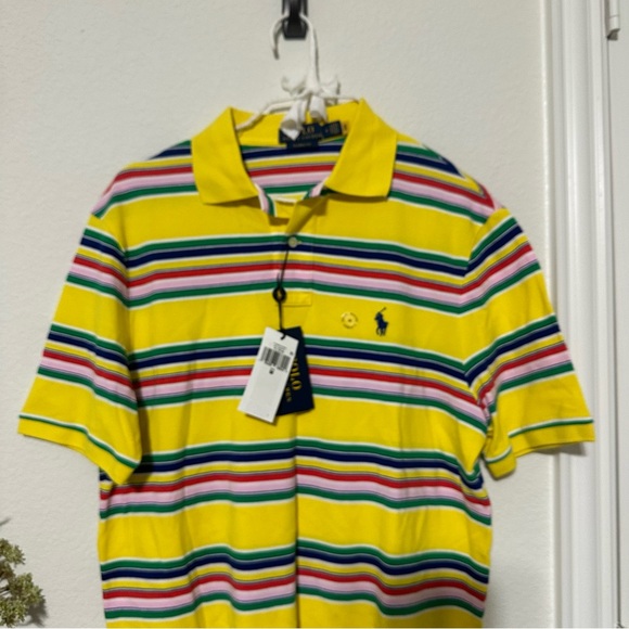 NWT Polo Ralph Lauren Classic Fit Stripe Mesh Short Sleeve Polo Shirt - Picture 4 of 5